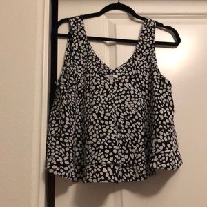 Black animal print top